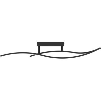 EGLO Deckenleuchte "Grisolia Deckenlampe, Wohnzimmerlampe, Metall und Kunststoff, Lampe", schwarz, 1, H: 15cm, 1 Stk., Leuchten, Wand-/Deckenleuchte - L84,9 x B6 x H15 cm - schwarz - 12W inkl., Deckenleuchte