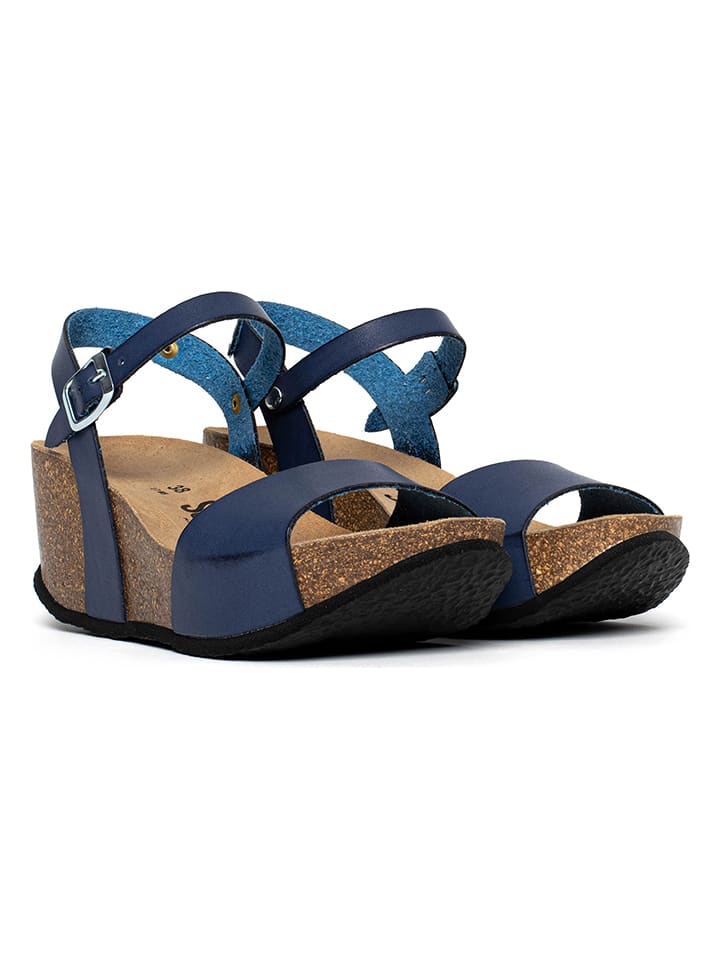 Sunbay Leder-Keilsandaletten "Mateo" in Dunkelblau - 38