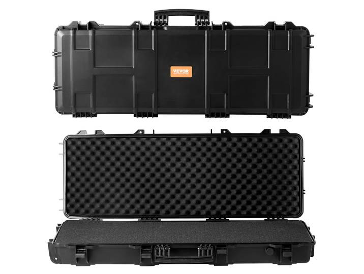 SucceBuy Étui rigide pour fusil Valise de rangement pour pistolet long portable avec 2 roulettes Étui de protection pour fusil airsoft résistant aux chocs et étanche