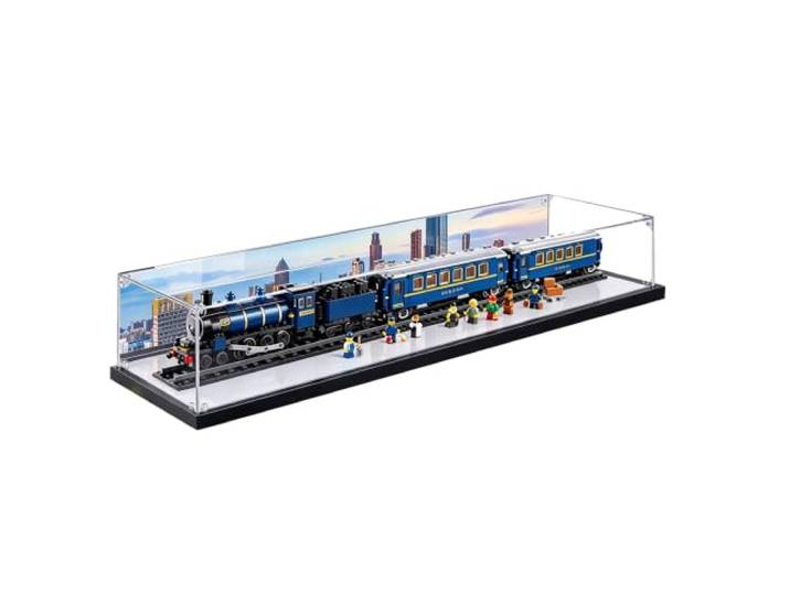 Vitrine kompatibel mit Le-go 21344 Orient Express Sets (d) Staubdichte Vitrine Box, Heimaufbewahrung, kompatibel mit Le-go 21344 Orient Express (nur Box)