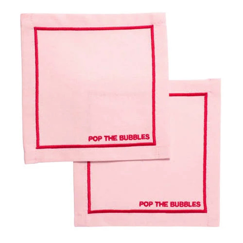 Vondels Cocktail Servet Pop The Bubbles Pink (set van 2)