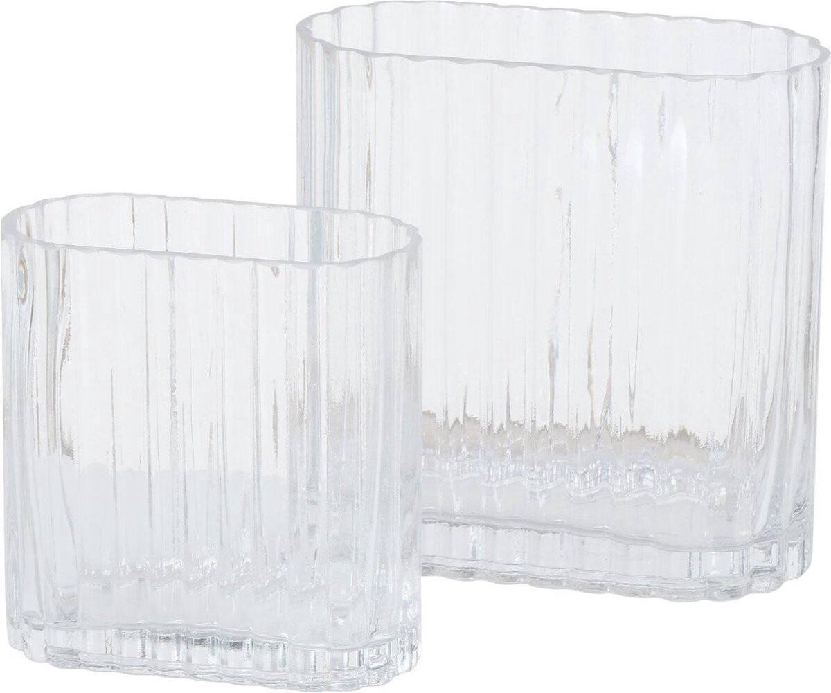 Boltze Home Glazen vaas TULIPA, langwerpig, transparant glas, 2 stuks