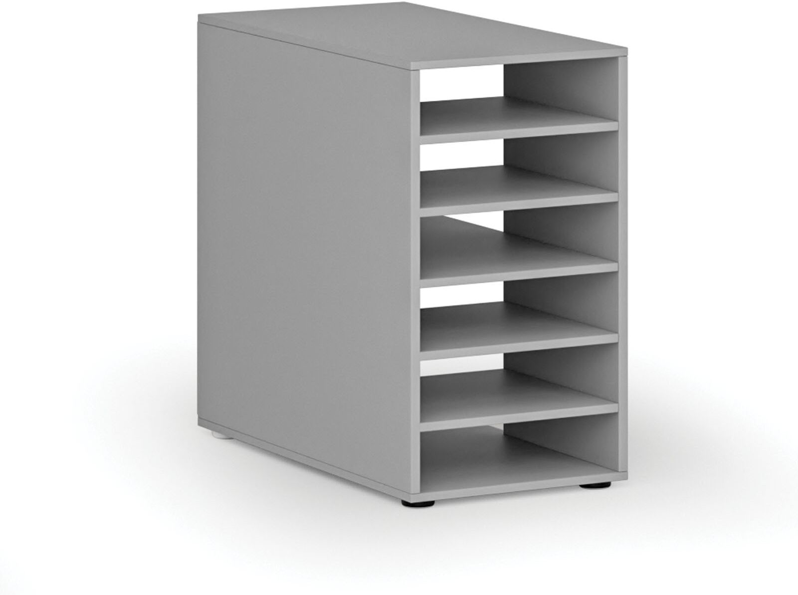 B2B Partner Beistell-Regalschrank für PRIMO Schreibtisch Grau, rechts, grau