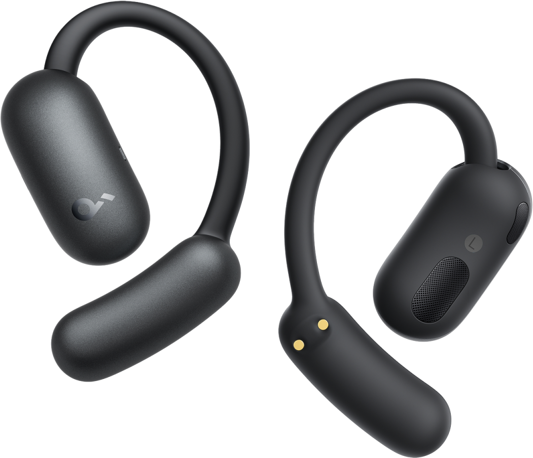 soundcore AeroFit 2   Adjustable Open-Ear Headphones, All-Day Comfort + AI Assistant / Midnight / 2 Pack