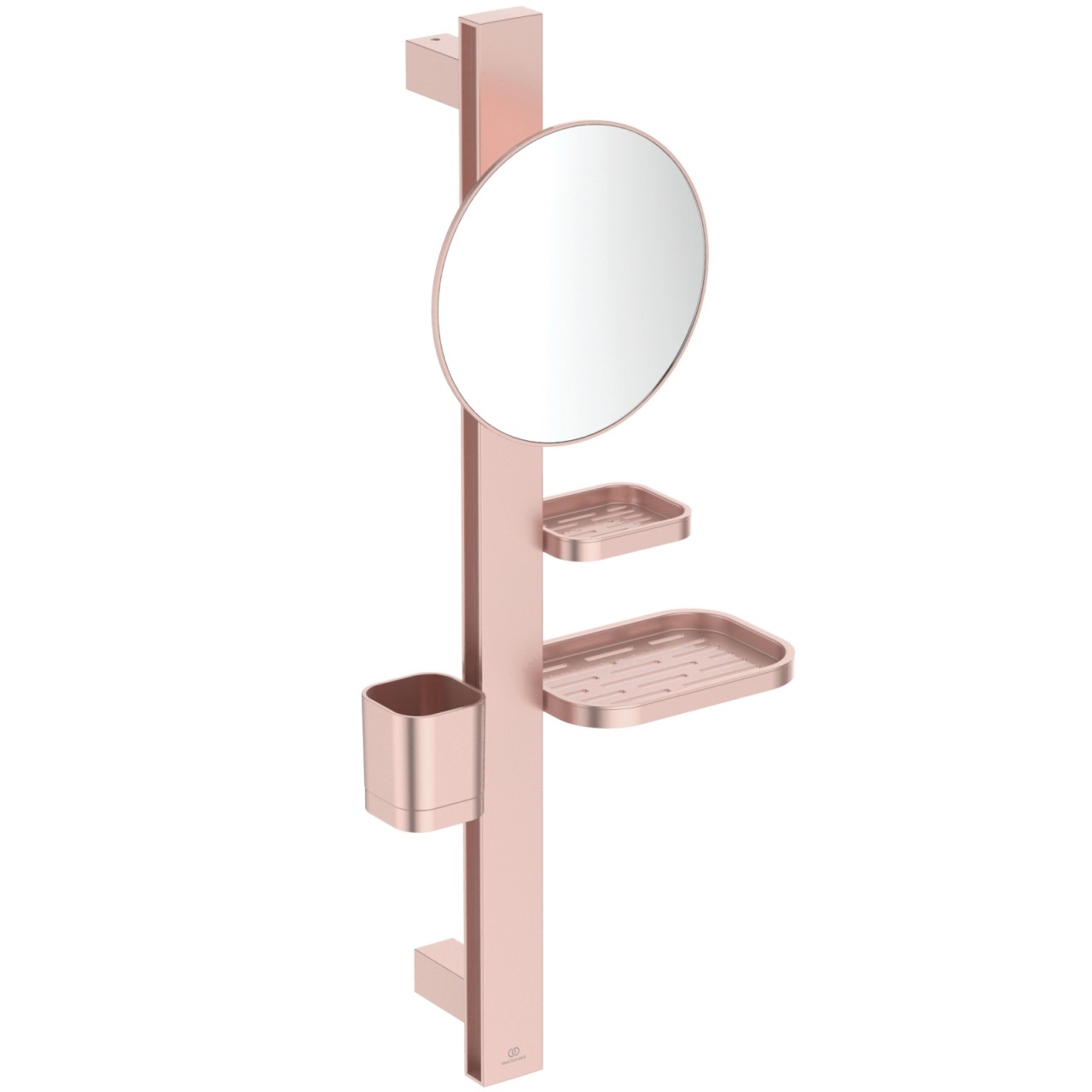 Ideal Standard Beauty Bar Accessoires-Kombi. Alu+ S700 mit Spiegel d:200mm Rose, BD589RO BD589RO