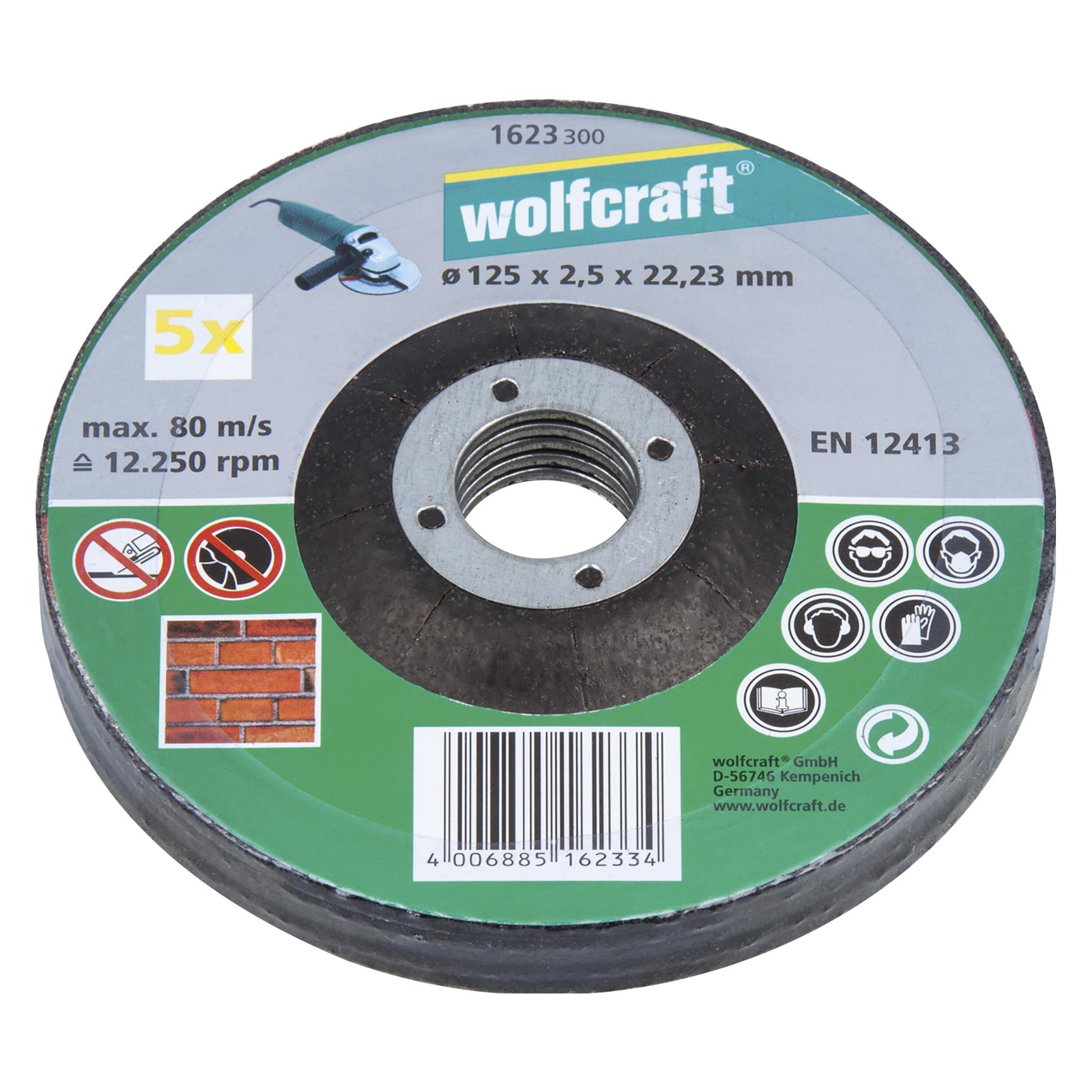 wolfcraft 5 Trennscheiben St. gek. ø125x2,5x22,2mm (1623300)