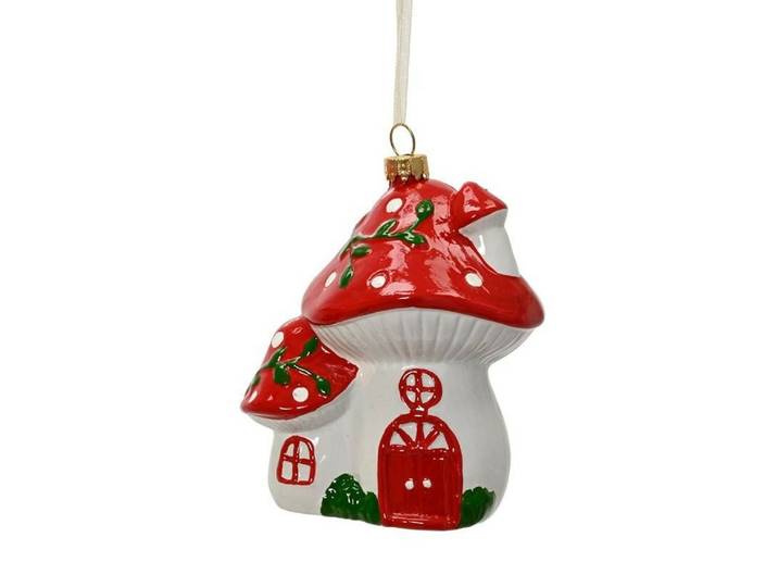 Kersthanger paddenstoel huis 12.5 cm