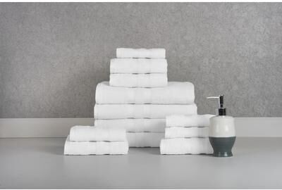 Bibb Home 12 Piece Egyptian Cotton Towel Set