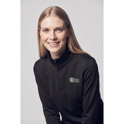 Fleecejacke CHIEMSEE "Fleece Pullover, Regular Fit", Damen, Gr. S, schwarz, Obermaterial: 78% Polyester, 22% Elasthan, Jacken Fleecejacke, sportlicher Stil, Regular Fit, weiches Fleece