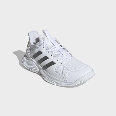 Hallenschuh ADIDAS PERFORMANCE "COURT FLIGHT", Damen, Gr. 41, weiß (ftwwht1, grefou, gretwo), Synthetik, Textil, Schuhe Hallenschuh, Volleyballschuh