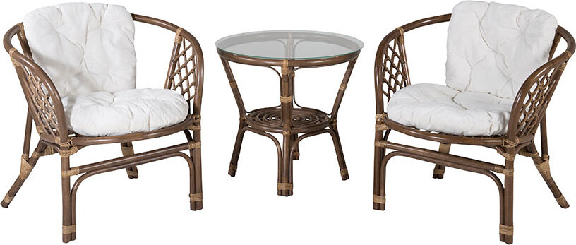 Wera café set met 2 stoelen en 1 tafel in walnoot decor