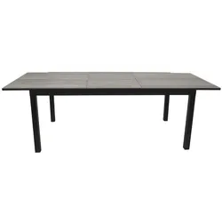 Aluminium Ausziehtisch Binz 180 (240) x 100 x 75 cm - Gartentisch aus Aluminium, Dunkelgrau/Grau - ausziehbarer Gartentisch