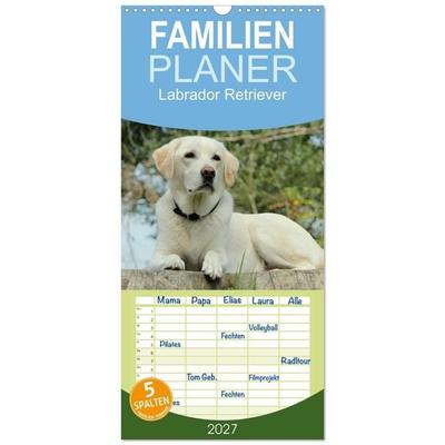 Familienplaner 2027 - Labrador Retriever 2027 mit 5 Spalten (Wandkalender, 21 x 45 cm) CALVENDO