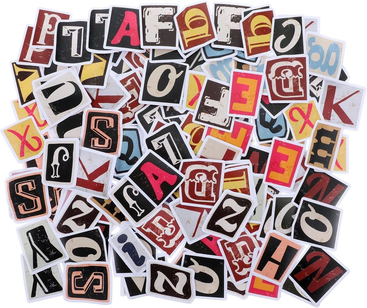 156 stuks Vintage Letterstickers - Zelfklevend Waterdicht Vinyl voor Knutselen en Decoratie