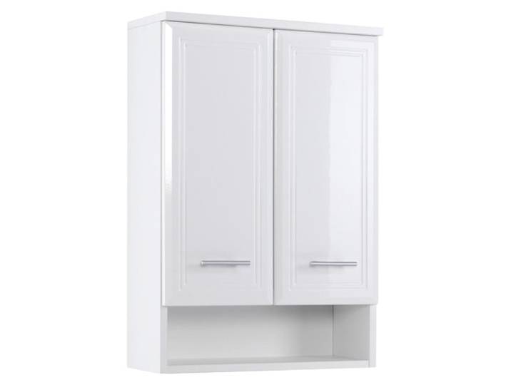Hängeschrank WELLTIME Neapel , weiss (weiß), B:50cm H:71cm T:20cm, Holzwerkstoff, MDF, Schränke, Hängeschrank, Breite 50 cm, mit Hochglanzfronten und eleganter Fräsung