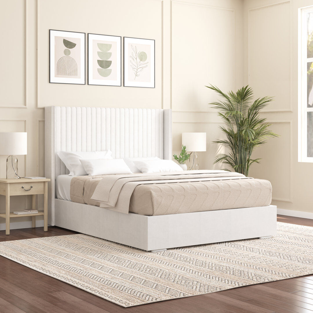 Mercury Shelton Upholstered Bed Frame White Single (3')