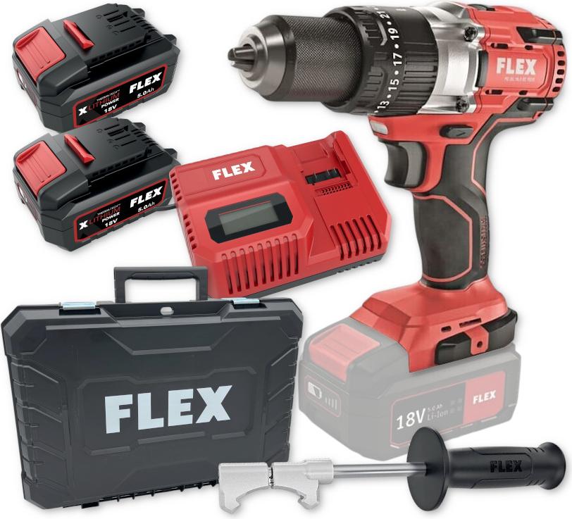 FLEX Akku-Schlagbohrschrauber 18V PD 2G 18.0-EC 5Ah 516171 + Schnellladegerät