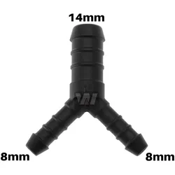 WamSter® Y Schlauchverbinder Pipe Connector reduziert 8mm 8mm 14mm Durchmesser