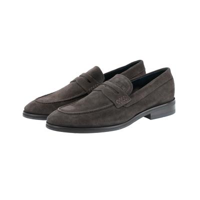 Slipper JOOP "velluto kleitos loafer slip on ld", Herren, Gr. 45, Leder, schwarzbraun, Rindsleder, Schuhe Slipper, Halbschuh, Mokassin, Schlupfschuh, Loafer mit weicher Lederinnensohle
