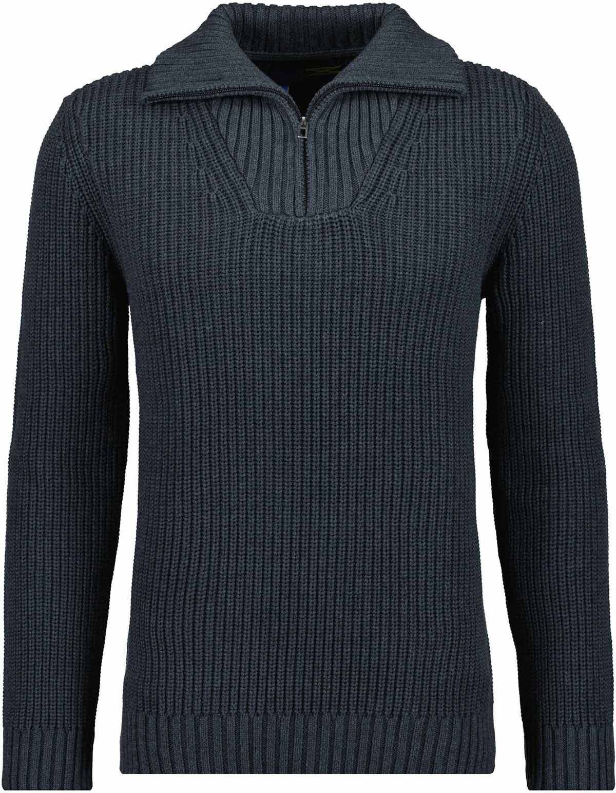 Rundhalspullover RAGMAN, Herren, Gr. 48, grau (asphalt, 018), Strick, 100% Baumwolle, Pullover Rundhalspullover asphalt, 018 48