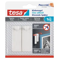 tesa Klebenägel 2.4 cm  x 4.5 cm weiß