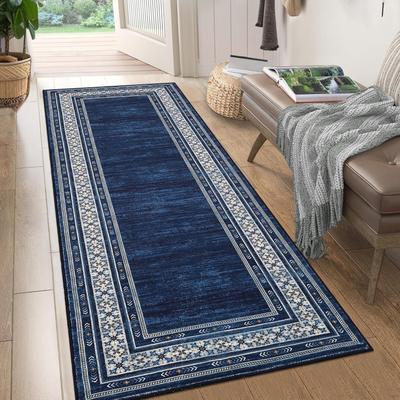 Garvee Vintage Floral Geometric Bordered Area Rug