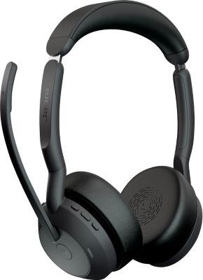 Headset Jabra Evolve2 55 link380c Stereo, Reichweite bis 30 m, bis 10 h, MS-Teams optimiert, schwarz