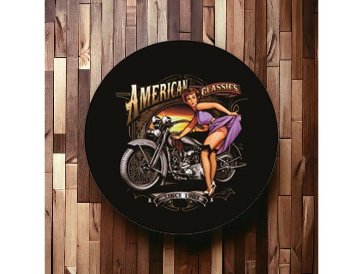 Plaque publicitaire de style Rond avec l'inscription American Classics