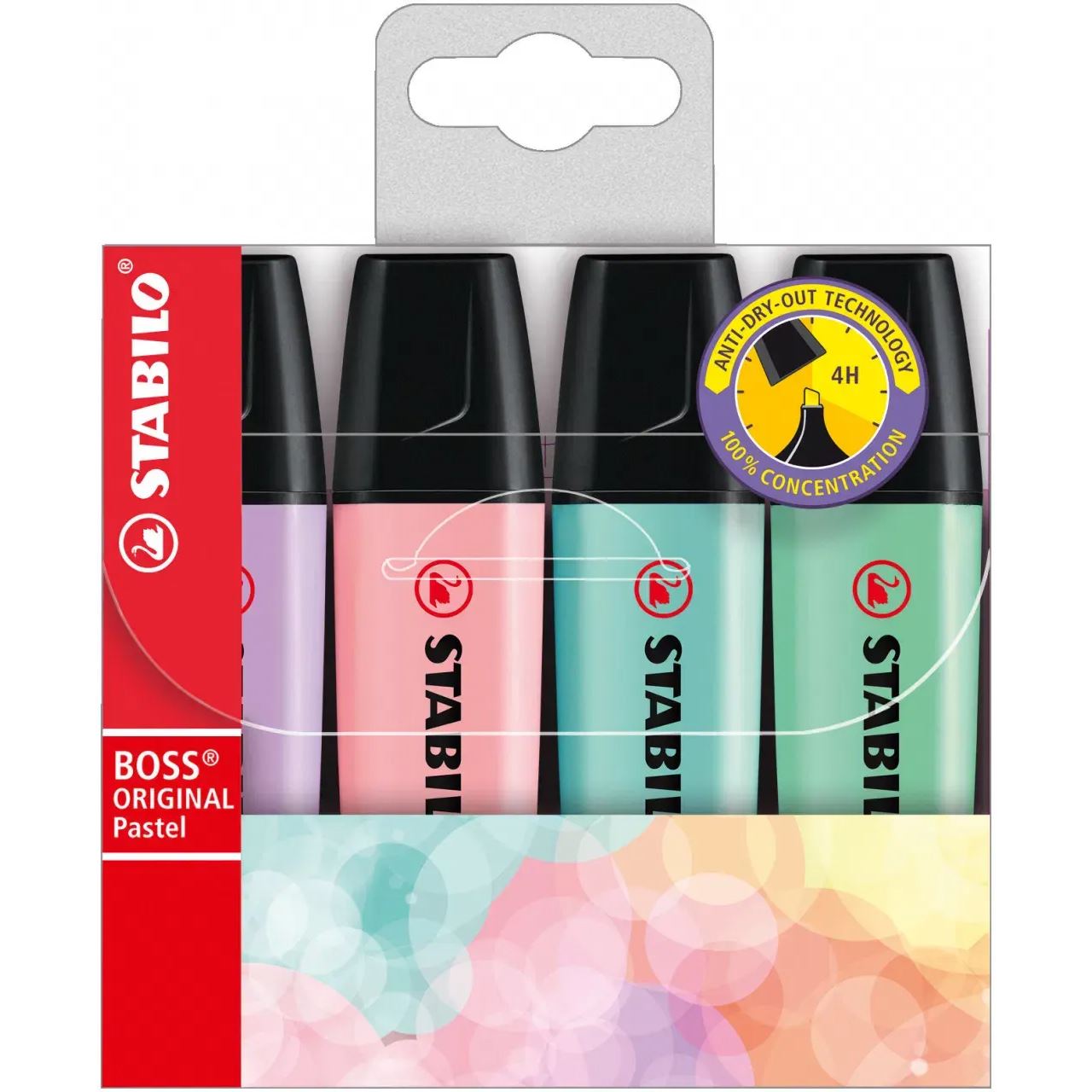 STABILO BOSS ORIGINAL Textmarker farbsortiert, 4 St. (70/4-2)