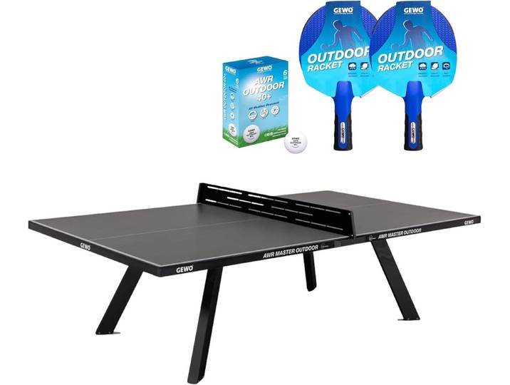 Gewo Tischtennisplatte Outdoor AWR Master, Tischtennistisch, grau (1-tlg)