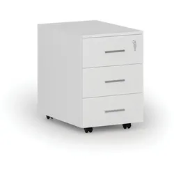 Büro-Rollcontainer PRIMO WHITE, 3 Schubladen, weiß