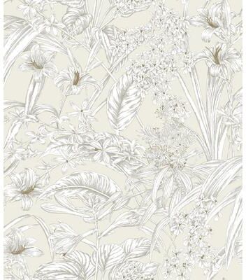York Wallcoverings Orchid Conservatory Toile Beige & Taupe Wallpaper