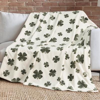 Lucky Brand Lucky Clovers Plush Throw Blankets