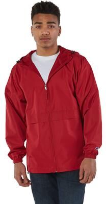 Champion CCO125 Adult Full-Zip Anorak Jacket in Scarlet size Medium   Polyester CO125