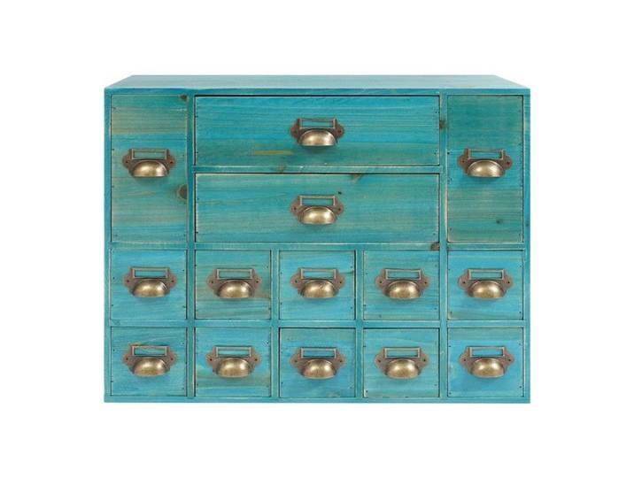 Mini commode avec 14 tiroirs - Vintage - En bois - Organiseur de bureau - Pour la maison et le bureau