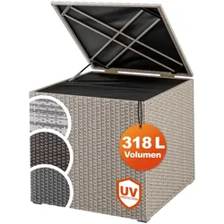 CASARIA® Polyrattan Auflagenbox Kissenbox Gartentruhe 318 L Beige-Grau