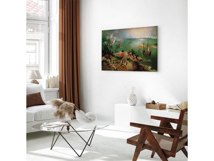 Leinwandbild Landscape with Fall Icarus Filz Grün/Grün 120 x 80cm