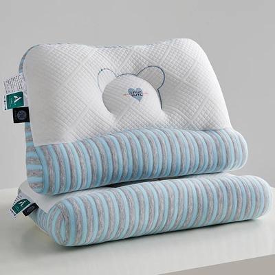 Uplifted Goods Feather Velvet Neck Pillow For Head And Neck Support blue 42x65cm