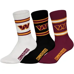 NFL Unisex Socken, 3er Pack - NFL Teams, 3Pack Crew Socks, Football, Logo, Baumwollmischung Washington Commanders / 39-42