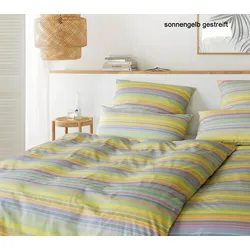 Elegante Bettwäsche Facet - 155x220 cm + 40x80 cm	sonnengelb gestreift