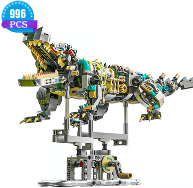 Rare Purchases Mechanical Shark Building Set, Shark Sea Life Blocks With Display Stand & Lights crocodile 1