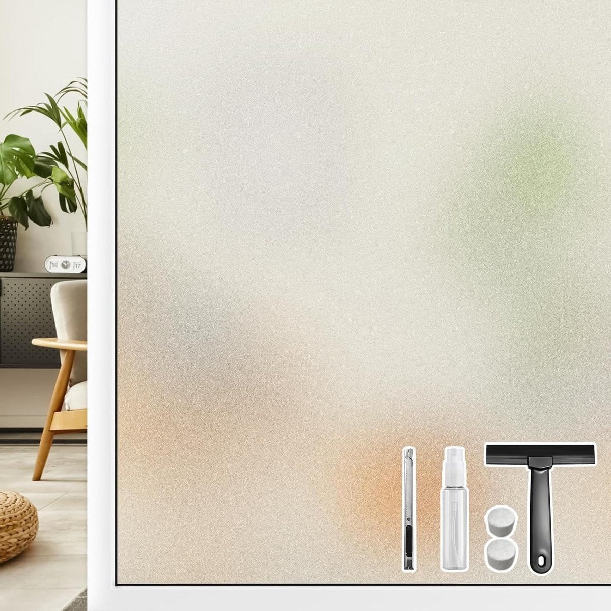 Raamfolie Privacy Zelfklevend Mat - Mat Wit - 90 x 200 cm