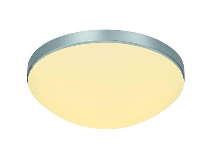 Bankamp Designer-Deckenlampe Basic Aluminium matt / Glas opal weiss Eisen/Glas