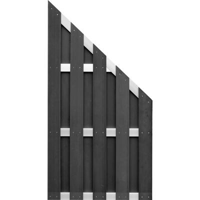 Sichtschutzelement TETZNER & JENTZSCH "EL PASO WPC", silber (anthrazit, silberfarben), H:190cm, Aluminium, WPC (Holz-Kunststoff-Komposit), Zaunelemente, 5,74 m Gesamtlänge, 190 cm Höhe, inkl. Pfosten und Befestigung
