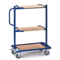 Rollcart Beistellwagen fest, Holz  16-4341, Ladefläche 620x410mm, Tragkraft 200 kg, blau