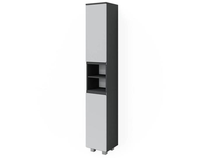 Vicco Badschrank J-Shape Weiß 30 x 190 cm, Holzwerkstoff, 5 Fächer, Rechteckig, 30x190x30 cm, Badezimmer, Badezimmerschränke, Hochschränke