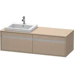 Duravit Ketho Waschtisch-Unterschrank KT6797L7575 140x55x42,6cm, Einbauwaschtische, 2 Auszüge, Ausschnitt links, leinen