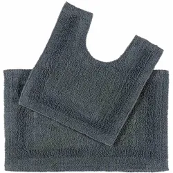 BADGARNITUR 2-teilig, Badematte & WC-Vorleger, wendbar