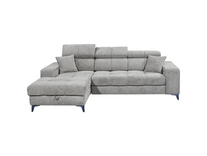 Ecksofa, Hellgrau, 268x172 cm, Textil, 4-Sitzer & Ottomane Links, Modern, CARRYHOME