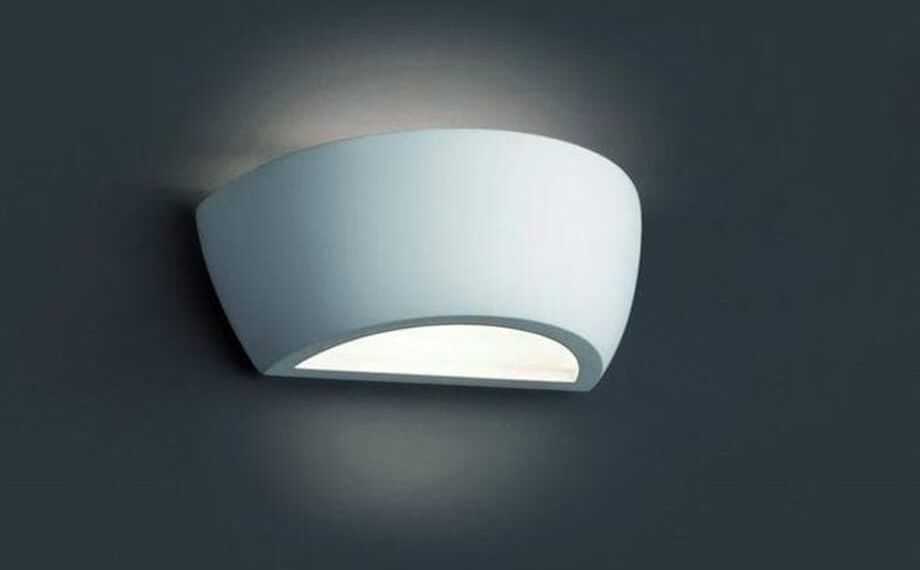 FARO BARCELONA Aplique en yeso blanco 24,5cm